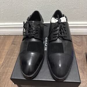 Coach Womens Waverly Patchwork Black Croc Calf Leather Oxford Size 6 New